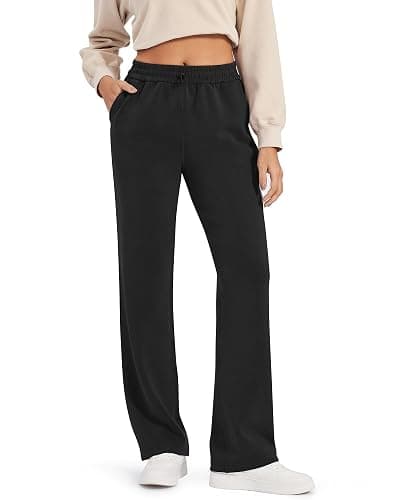 G4Free Smoofit Modal Soft Wide Leg Sweatpants Yoga Pants with Pockets Drawcord Casual Lounge Pants - Image 1