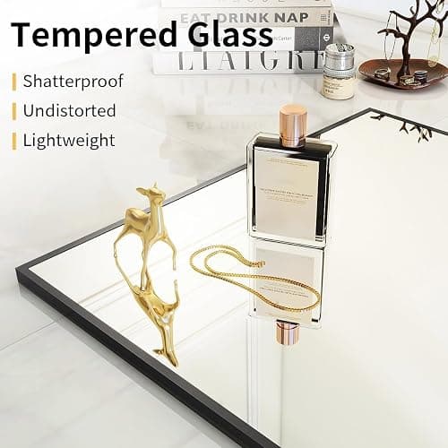 VooBang Mirror Full Length - 21" x 57" Floor Mirror with Stand, Aluminum Alloy Frame Full Body Mirror, Standing Hanging or Leaning Against Wall for Bedroom and Living Room, Black thumbnail 4