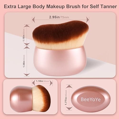 Extra Large Body Makeup Brush for Self Tanner,75mm Leg Makeup &Body Kabuki Blending Brush for Tanning Lotion,Wide-headed Body Coverage Applicator Bronzer Brush for Tattoo Cover up Makeup thumbnail 5
