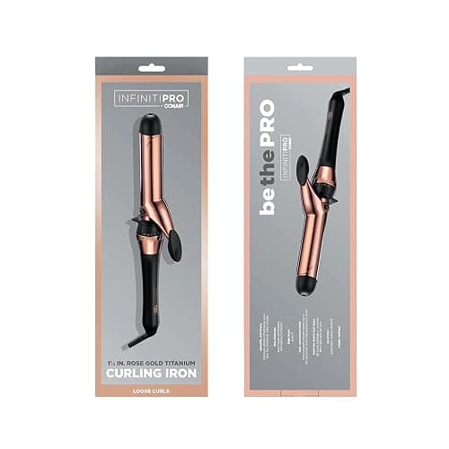 INFINITIPRO BY CONAIR Rose Gold Titanium 1 1/4-Inch Curling Iron, 1 ¼ inch barrel produces loose curls – for use on medium and long hair thumbnail 7