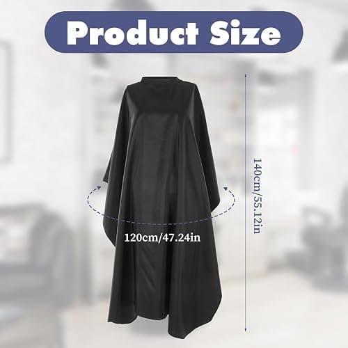 5 Pcs Hair Cape For Haircuts Waterproof Professional Hair Cutting Cape 59" X 47" Black Barber Capes With Adjustable Snap Closure Large Size Salon Capes Men Women Hairstylist Clients Coloring Styling thumbnail 2