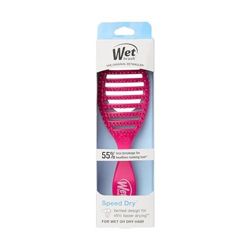 Wet Brush Speed Dry Detangler (Pink)- Ergonomic, Heat Flex Bristles, Blow Dry, Detangling Knots, Snag Anti-Static Brush for All Hair Type thumbnail 11