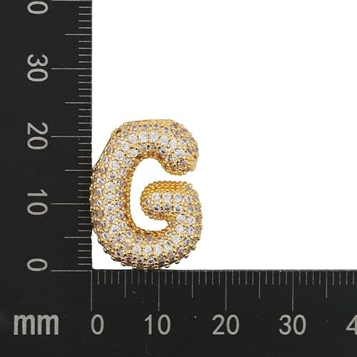 Bubble Letter Necklace For Women, Balloon Initial Letter Alphabet Pendant 18k Gold Plated Dainty Zirconia Inlaid Necklaces Fashion for Women Jewelry Gifts thumbnail 2