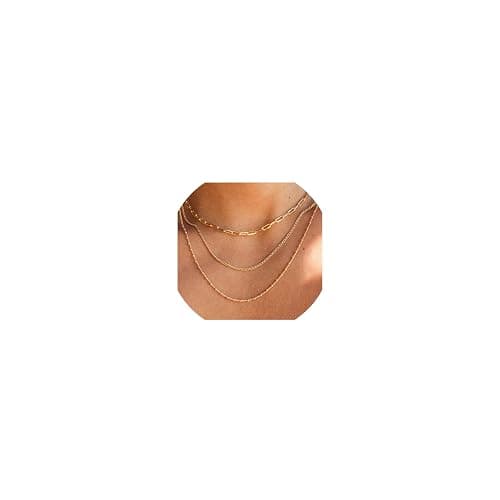 Waterproof Gold Necklace Layered Necklaces for Women Non Tarnish,14k Gold Plated Stainless Steel Dainty Stack Thin Chain Necklace Set for Women Gifts Jewelry thumbnail 2