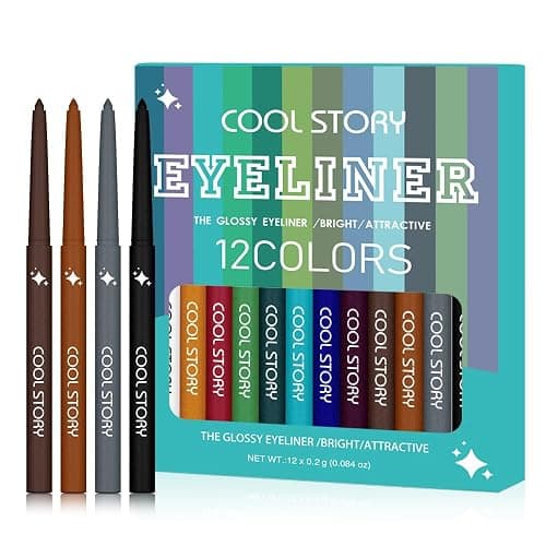 12 Colors Shimmer Eyeliner Pen Set, Waterproof, Long-Lasting, Glitter Eyeliner for Bold Eye Makeup, Metallic Glitter Finish, Eye Liner For Older Women, lapiz de ojos delineador de ojos contra el agua thumbnail 5