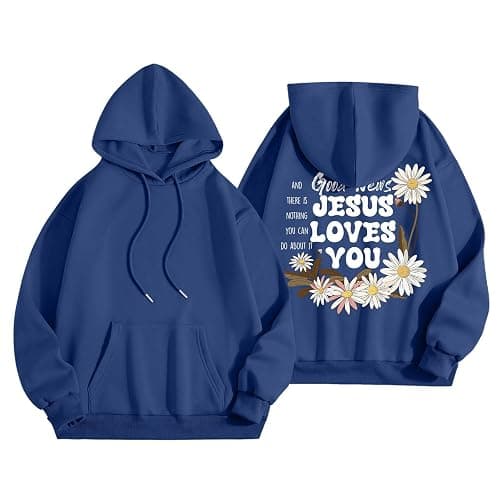 Christian Graphic Hoodies Fall Fashion 2025 Preppy Letter Print Long Sleeve Pullover Sweatshirt with Pocket Teen Girls - Image 1