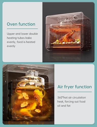 Neretva [21 QT& 6-in-1] Toaster Oven & Air Fryer, Compact Toaster Ovens Countertop with 5 Slices 1500W Rapid Heat Air Fryer Toaster Oven Combo Stainless Steel for Bake/Toast/Broil/Air Fryer/Defrost thumbnail 4
