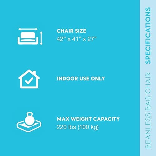 Intex 68579EP Beanless Bag Inflatable Lounge Chair: Corduroy Textured Flocking – Durable Vinyl – Folds Compactly – 220lb Weight Capacity – 45" x 45" x 28" thumbnail 3
