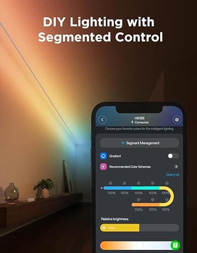 Govee Strip Light with Skyline Kit, 13.1ft Smart LED Strip Lights Work with Alexa, Google Assistant and Matter, RGBWWIC Color Changing Light Strip, LED Lights for Bedroom, Party, Home Decor thumbnail 4