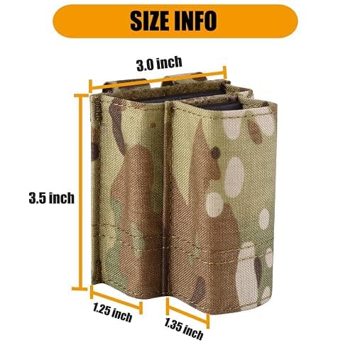 KRYDEX 5.56mm Magazine Pouch + 9mm .45 Pistol Mag Pouch Combo MOLLE Mag Holders with Quick Release Mag Pouch Insert thumbnail 7