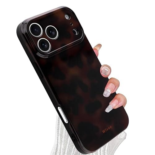 Wlxee Case for iPhone 17 Pro(6.3 inchs), Stylish Leopard Tortoise Amber Design Slim & Shockproof Translucent Matte Brown Cover with Deep Tortoise Print - Image 1