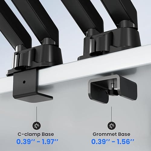 EVEO Premium Dual Monitor Mount 14"-32” Dual Monitor Arm VESA Bracket Adjustable Height Gas Spring Dual Monitor Stand, Screen Full Motion Dual Monitor Arm-Computer Monitor Stand for 2 Screens - Black thumbnail 5
