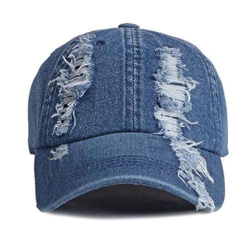Vintage Washed Denim Distressed Dad Hats Adjustable Baseball Caps for Men Women thumbnail 3
