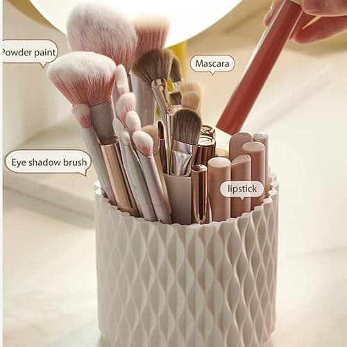 Make Up Organiser 360° Rotatable Makeup Brush Storage,Multi-Functional Pen Holder for Desk, Makeup Brush Holder for Lipsticks, Comb Dressing Table thumbnail 5