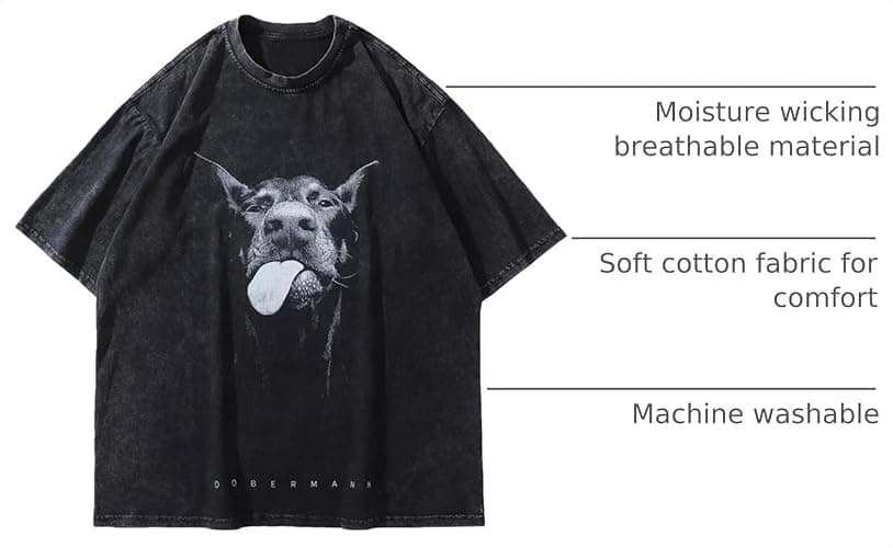 Laixton Men's Graphic Tees Shirt Unisex Cotton Oversized T-Shirt Short Sleeve Vintage Streetwear Casual Tee Top thumbnail 4