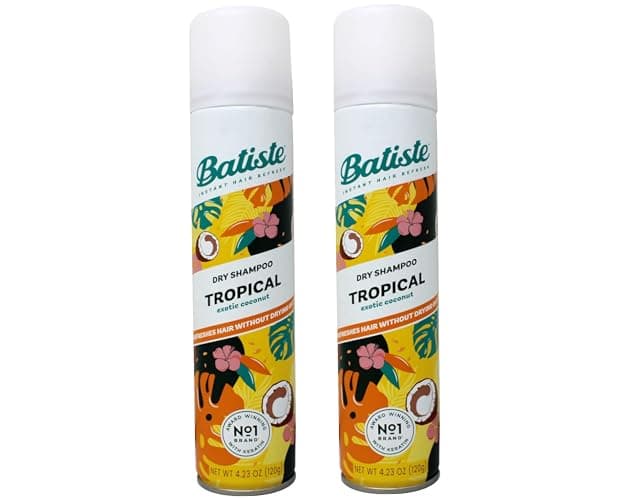 Batiste Dry Shampoo, Tropical Fragrance, Refresh Hair and Absorb Oil Between Washes, Waterless Shampoo for Added Hair Texture and Body, 6.73 OZ Dry Shampoo Bottle - Image 1