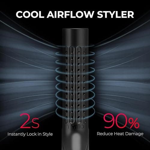 TYMO Airflow 2.0 Curling Iron Flat Iron - Hair Straightener and Curler 2 in 1, 1.25 Inch Curling Wand for Long Short Hair, Dual Voltage for Travel, 54 Million Ionic, Anti-Tangle, 5 Temps, Black thumbnail 2