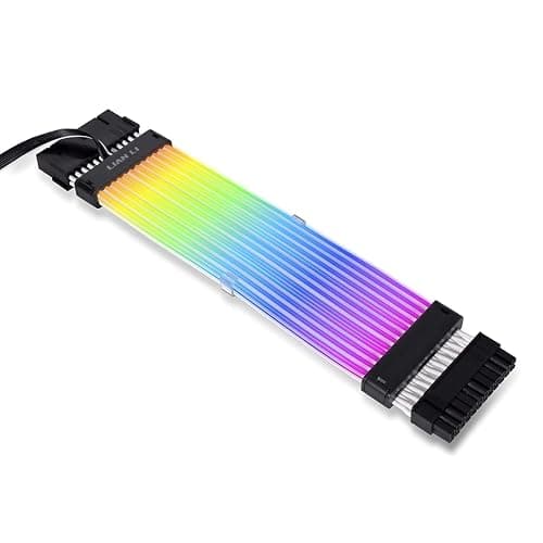 Lian Li Strimer Plus V2 24 Pin (PW24-PV2) - Addressable RGB Power Extension Cable (Strimer L-Connect 3.0 Controller Included) - for Motherboard Connector, PW24-PV2 Black - Image 1