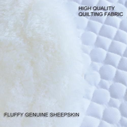 Woolous Dressage Saddle Pad, English Saddle Pad with Sheepskin Trim, Lambskin Wool Fleece Lining, Square Saddle Pad for Equestrian Riding, Comfortable & Shock Absorbing thumbnail 6