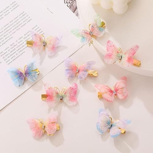 18Pcs Rhinestone Butterfly Hair Clips for Teens Women, Y2K Glitter Hair Jaw Clips, Cute Headwear Gifts for Wedding and Back to School thumbnail 6