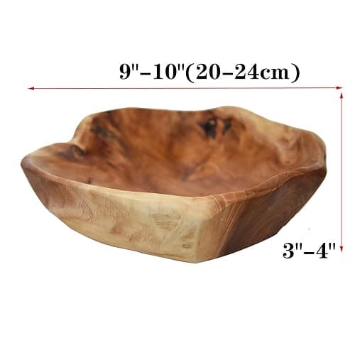 JFFLYIT Creative Wood Bowl Root Carved Bowl Handmade Natural Real Wood Candy Serving Bowl (9"-10") thumbnail 3