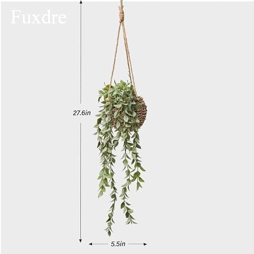 Fuxdre 3 Pack Mini Artificial Hanging Greenary Fake Hanging Plants in Basket for Wall Living Room Decor Bathroom Shelf Home Indoor - Hanging-a-3pcs thumbnail 3