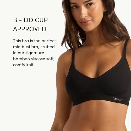 Boody - Wireless T-Shirt Bra -Seamless -Padded Cups -Adjustable Straps -Bamboo Viscose -Perfect for B-DD Cups -Supportive Fit thumbnail 6