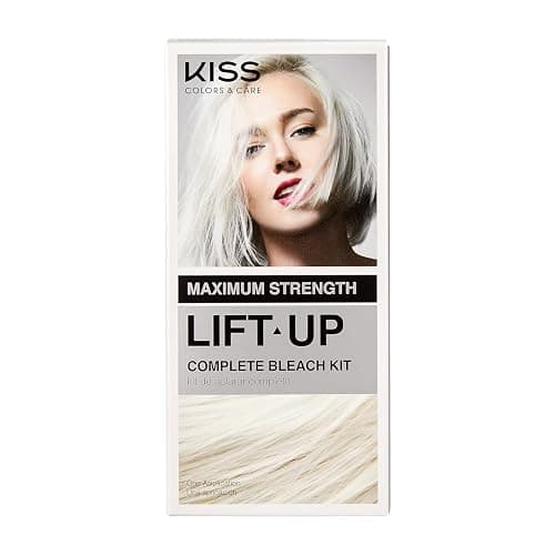 KISS Lift Up Complete Hair Bleach & Icy Silver Toner Kit, Gentle Conditioning Formula that Reduces Brassiness, Complete 6-Pc DIY Bleach Kit, ICE - Image 1