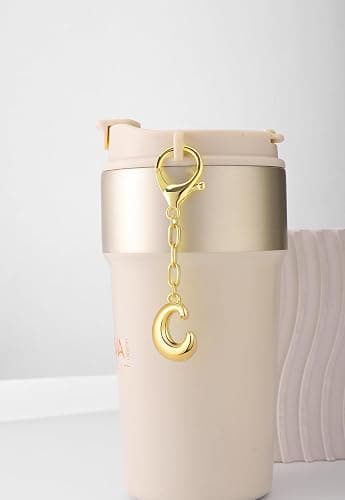 GAOKOXI Gold Bubble Initial Keychain Charm for Women Chunky Bag Purse Charms A-Z Letter Key Chains for Handbag Accessories thumbnail 6