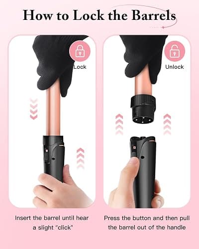 Waver Curling Iron Wand, BESTOPE PRO 5 in 1 Curling Wand Set with 3 Barrel Hair Crimper for Women, Fast Heating Hair Wand Curler in All Hair Type thumbnail 9