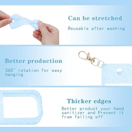 SUBANG 5 Pieces Silicone Case Compatible with Touchland Hand Sanitizer Spray Protective Case with Keychain for Power Mist and Glow Mist 1 fl oz thumbnail 4