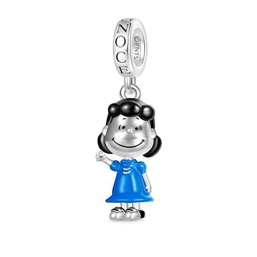 GNOCE Peanuts Lucy Pendant Dangle Charm Bracelet for Women, S925 Sterling Silver Dangle Charms for Women Wife, Valentine‘s Day, Mother’s Day Jewelry - Image 1