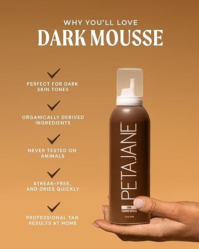 Dark Tanning Mousse 7oz - Made in the USA - Streak-Free, Lightweight, Non-Sticky, Fast-Absorbing, Vegan, Sunless Tanner for All Skin Types thumbnail 2