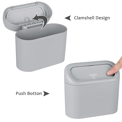 Accmor Car Trash Can, Portable Vehicle Trash Bin with Lid, Mini Car Dustbin Garbage Organizer Holder with One Roll Trash Bag, Leakproof Hanging Cars Storage Bag Container for Auto, SUV, Office (Grey) thumbnail 4