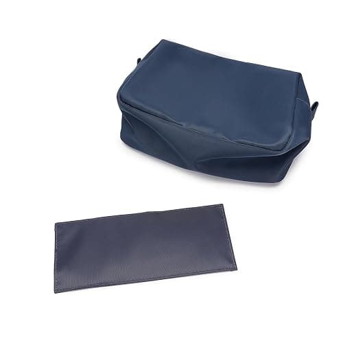 YONBEN Organizer Bag Lightweight Cosmetic Bag with Ring Clasp Perfect Travel Makeup Bag for Women nylon Stand Up Design (Navy Blue/Nylon) thumbnail 9