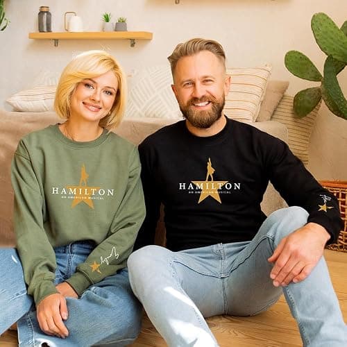 Personalized Hamilton Hoodies | Custom Name on Sleeve Hamilton Theatre Sweatshirt | Customized Hamilton Merch | Gifts for Hamilton Lovers thumbnail 4