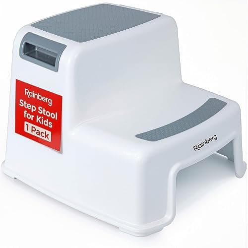 Rainberg 2 Step Stool for Kids, Sturdy Double Step Stool for Toddlers, Anti-Slip Stool for Children, Toilet Stool for Potty Training and Use in the Kitchen (1 Pack) - Image 1