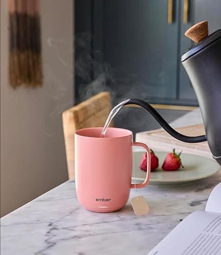 Ember Temperature Control Smart Mug 2, 14 Oz, App-Controlled Heated Coffee Mug with 80 Min Battery Life and Improved Design, Grapefruit thumbnail 3
