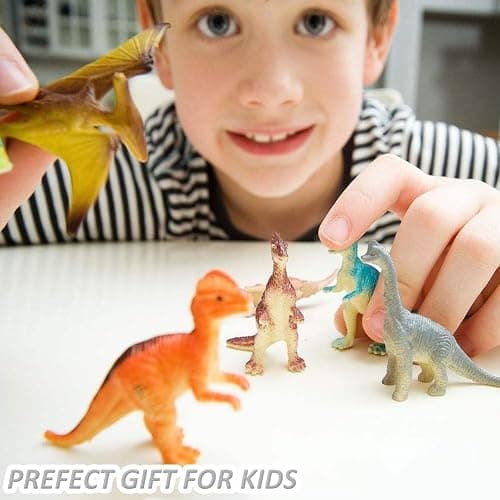OuMuaMua Dinosaur Toys, Plastic Mini Dinosaur Figure Toy Set Including T-rex, Stegosaurus, Monoclonius for Kids Dinosaurs Birthday Party Favors, Christmas Easter Eggs Filler Gifts, 78 Pack thumbnail 2