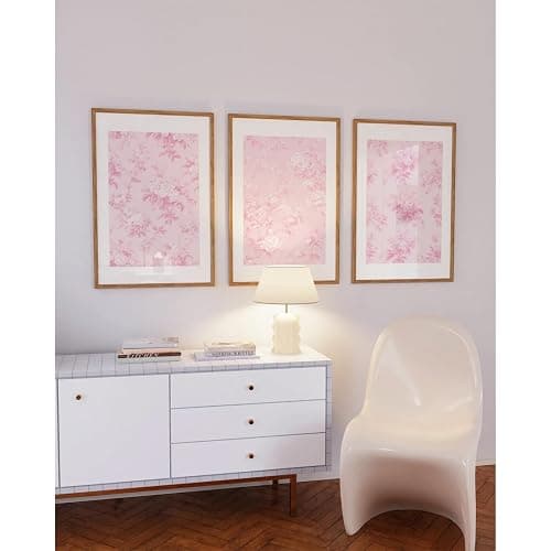 Baccone Pink Floral Wall Art Chinoiserie Flower Wall Decor Pictures Aesthetic Canvas Wall Art Love Shack Fancy Poster Vintage Floral Prints for Living Room Bedroom 12x16 Inch Unframed Set of 3 thumbnail 6