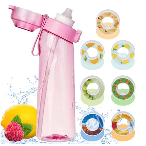 Sports Air scent Water Bottle Set 650 ML | with 12 Fruit scent Flavor pods & straw | flavored bottle in Pink，for kids, boys, girls | no calories, sugar-free thumbnail 5