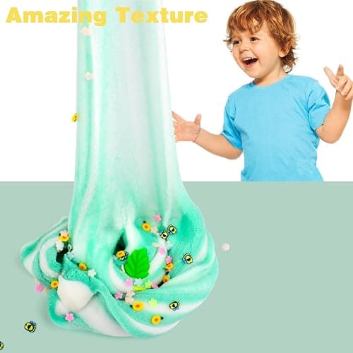 Cloud Slime Kit 5 Pack, With Ice Cream, Lemon, Rainbow, Panda, Mint Leaf Cute Charms, Soft and Mild, Stress Relief slimes Toy for Kids, Slime Party Favor For Girls and Boys thumbnail 5
