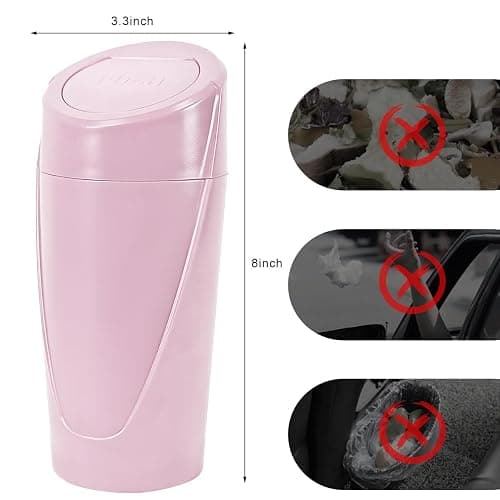  Garbage Bin for Cup Holder Car Home Office (Pink) thumbnail 2