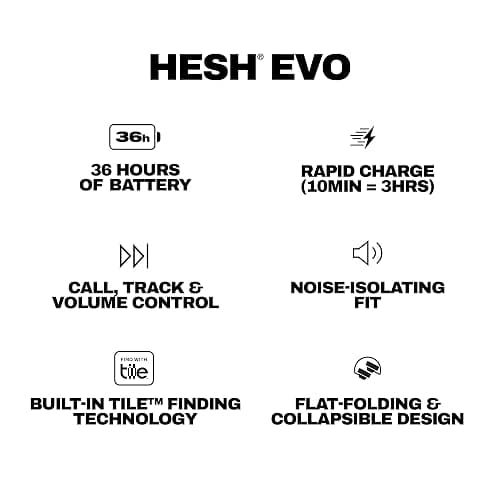 Skullcandy Hesh Evo Wireless Over-Ear Bluetooth Headphones with Extra USB-C Charging Cable, Noise Isolating, 36 Hours Battery, Foldable Lightweight Design, Microphone for iPhone Android - Bone thumbnail 10