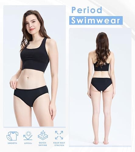 Jayloa Period Swimwear Bikini Menstrual Leakproof Swim Bottoms Period Swim Bottoms for Women Girls Teens thumbnail 3