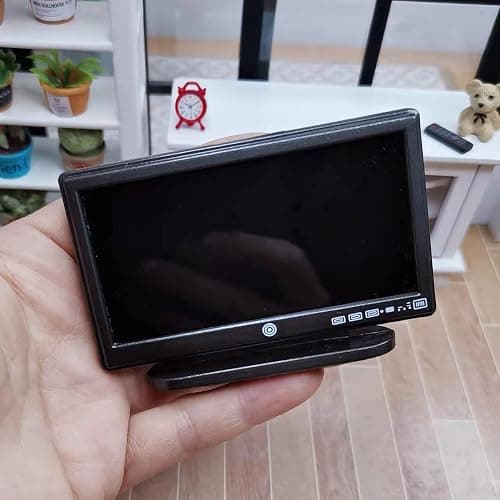 Dollhouse Decoration Accessories,1:12 Fireplace TV Miniature Furniture Room Wooden Vintage Fireplace Mini Furniture thumbnail 5