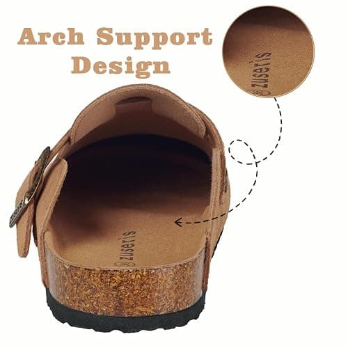 Kids Suede Clogs Boys Girls Cork Footbed Potato Shoes Classic Slip On Leather Mules Children Indoor Outdoor Sandals with Adjustable Buckle thumbnail 4