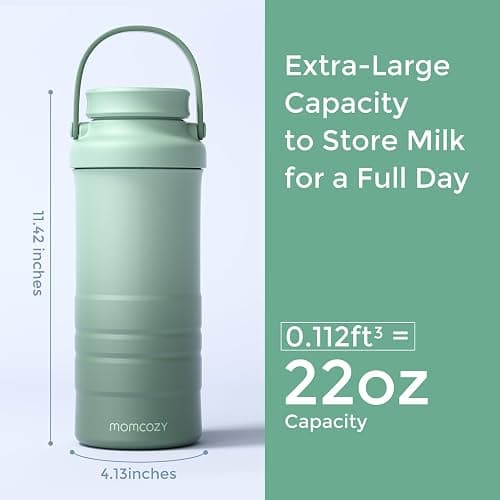 Momcozy 22oz Portable Breastmilk Cooler for 24H Outdoor, Newborn Essentials | 24 Hours & 360° Surrounded Cooling, 2 Extra Baby Bottles for Better Storage, Life Saver for Working Mom, Hassle-Free Cleaning thumbnail 2