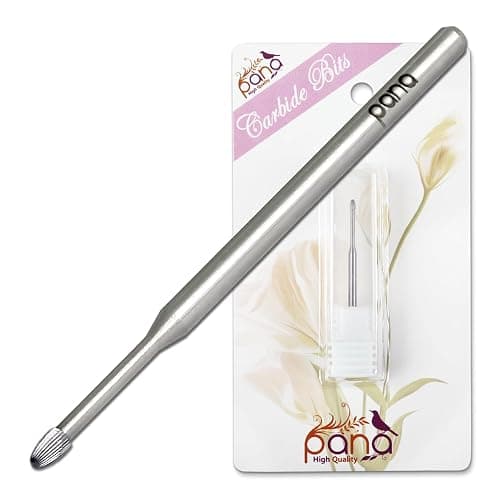 PANA 3/32" Carbide Cuticle Nail Drill Bit for Cuticle Cleaning, Dead Skin Removal, Gel Polish & Acrylic Removal, Under Nail Cleaner, Nail Salon, Manicure Tools (Snake Head - Silver, Medium) - Image 1