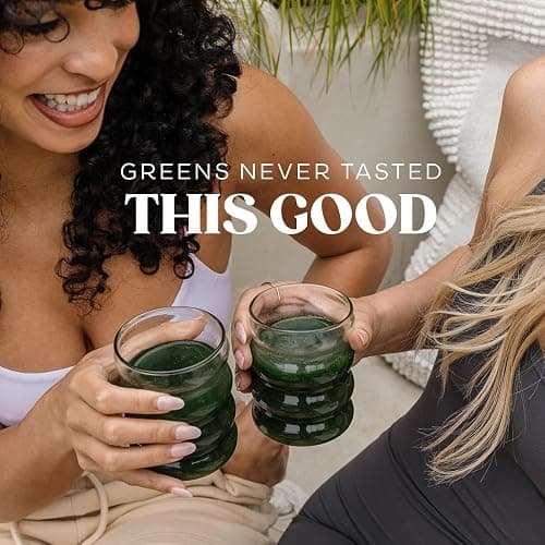 Bloom Nutrition Superfood Greens Powder, Digestive Enzymes with Probiotics and Prebiotics, Gut Health, Bloating Relief for Women, Chlorella, Green Juice Mix with Beet Root Powder, 25 SVG, Berry thumbnail 6